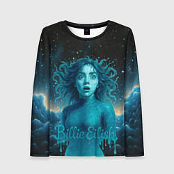 Лонгслив женский Билли Айлиш из волн, цвет: 3D-принт