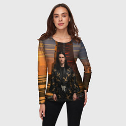 Лонгслив женский Bones в халате с журавлями, цвет: 3D-принт — фото 2