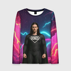 Лонгслив женский Bones в образе супергероя, цвет: 3D-принт