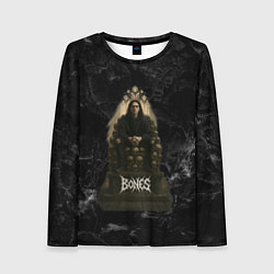 Лонгслив женский Bones сидит на троне из черепов, цвет: 3D-принт