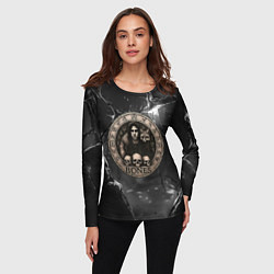 Лонгслив женский Bones с лисой - готика, цвет: 3D-принт — фото 2