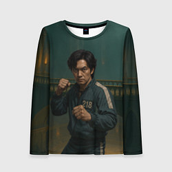 Женский лонгслив Игрок 218 в боевой стойке