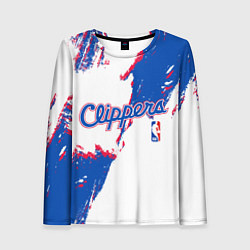 Лонгслив женский Клипперс - разлитая краска, цвет: 3D-принт