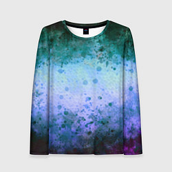 Лонгслив женский Абстракция - blue-green acid, цвет: 3D-принт