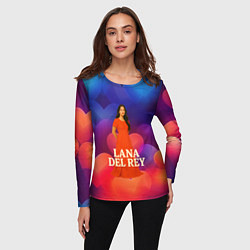Лонгслив женский Lana Del Rey на фоне сердечек, цвет: 3D-принт — фото 2