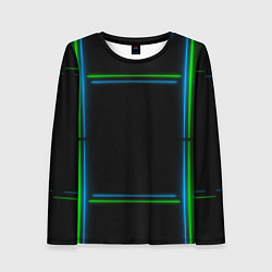 Лонгслив женский Neon green light blue, цвет: 3D-принт