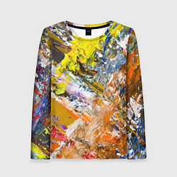 Лонгслив женский Живая Абстракция: Поток Цветов и Форм в Постоянном, цвет: 3D-принт