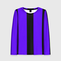 Лонгслив женский Color purple black stripes, цвет: 3D-принт