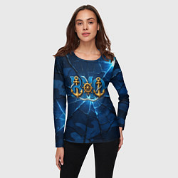 Лонгслив женский ВМФ якорь и штурвал, цвет: 3D-принт — фото 2