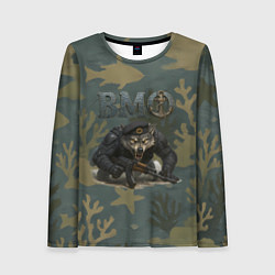 Лонгслив женский ВМФ волк пехотинец, цвет: 3D-принт