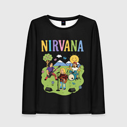 Лонгслив женский Нирвана мультяшный стиль, цвет: 3D-принт