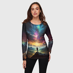 Лонгслив женский Shocking the cosmos, цвет: 3D-принт — фото 2