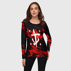 Лонгслив женский Doom красный огонь марса, цвет: 3D-принт — фото 2