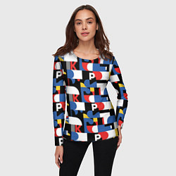 Лонгслив женский Геометрия букв, цвет: 3D-принт — фото 2