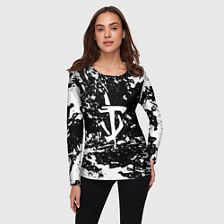 Лонгслив женский Doom краски белые штрихи, цвет: 3D-принт — фото 2