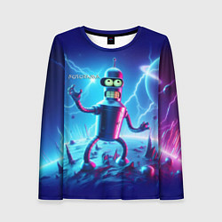 Лонгслив женский Bender on neon planet - ai art fantasy, цвет: 3D-принт