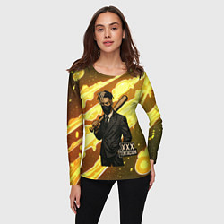 Лонгслив женский XXXTentacion в пиджаке с битой, цвет: 3D-принт — фото 2