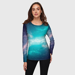 Лонгслив женский Галактическое сияние небес, цвет: 3D-принт — фото 2
