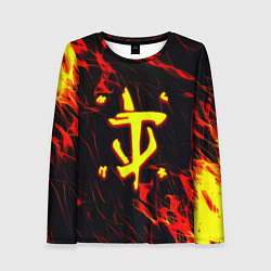 Лонгслив женский Doom огненные искры, цвет: 3D-принт