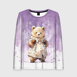 Лонгслив женский Умилительный мишка, цвет: 3D-принт