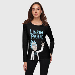 Лонгслив женский Linkin Park и Рик рокер двухсторонняя, цвет: 3D-принт — фото 2