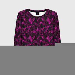 Женский лонгслив Черно бордовый абстрактный узор