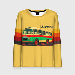 Лонгслив женский Ретро автобус ГЗА-651 поп-арт, цвет: 3D-принт