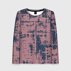 Женский лонгслив Текстура с потертостями сине-розовая
