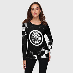 Лонгслив женский Inter клетка краски, цвет: 3D-принт — фото 2