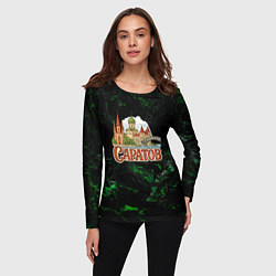 Лонгслив женский Город Саратов Россия, цвет: 3D-принт — фото 2