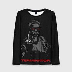 Лонгслив женский Terminator - fuck you, цвет: 3D-принт