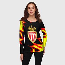 Лонгслив женский Монако огненный фон текстура, цвет: 3D-принт — фото 2