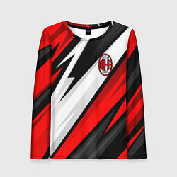 Лонгслив женский ФК Милан - абстракция, цвет: 3D-принт