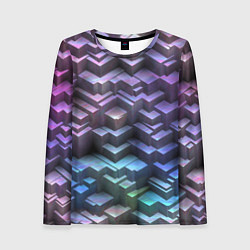 Лонгслив женский Неоновый рельеф, цвет: 3D-принт