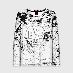 Лонгслив женский Borussia черно белые краски, цвет: 3D-принт