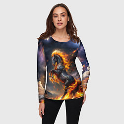 Лонгслив женский Огнегривый скакун, цвет: 3D-принт — фото 2