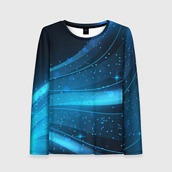 Лонгслив женский Абстракция волнистых линий, цвет: 3D-принт