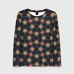 Женский лонгслив Цветочно-геометрический узор