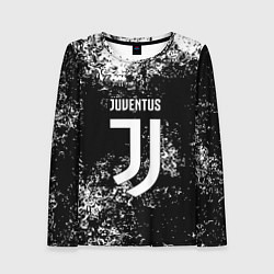 Лонгслив женский Ювентус брызги красок, цвет: 3D-принт