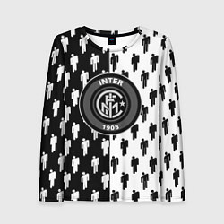 Лонгслив женский Inter паттерн люди спорт, цвет: 3D-принт