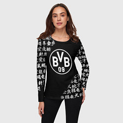 Лонгслив женский Borussia китайские символы текстура, цвет: 3D-принт — фото 2
