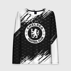 Лонгслив женский Chelsea штрихи красок текстура, цвет: 3D-принт