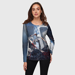 Лонгслив женский Denji in city Chainsaw man, цвет: 3D-принт — фото 2