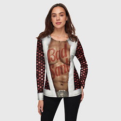 Лонгслив женский Костюм деда мороза с накаченным прессом, цвет: 3D-принт — фото 2