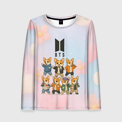 Лонгслив женский Корги BTS, цвет: 3D-принт