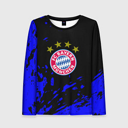 Лонгслив женский Бавария Мюнхен синие краски, цвет: 3D-принт