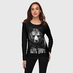 Лонгслив женский Быть добру - благородный славянский медведь, цвет: 3D-принт — фото 2