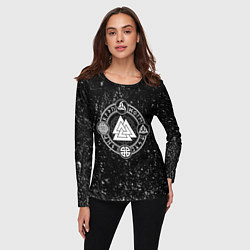 Лонгслив женский Валькнут и символы в круге, цвет: 3D-принт — фото 2