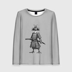 Лонгслив женский Гусь-самурай с катаной, цвет: 3D-принт