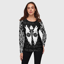 Лонгслив женский Волки воины с символикой, цвет: 3D-принт — фото 2